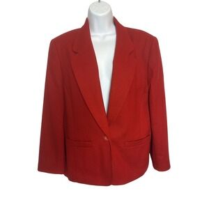 Vintage Pendleton Womens 12 Red Virgin Wool Blazer Jacket Classic Corpcore‎